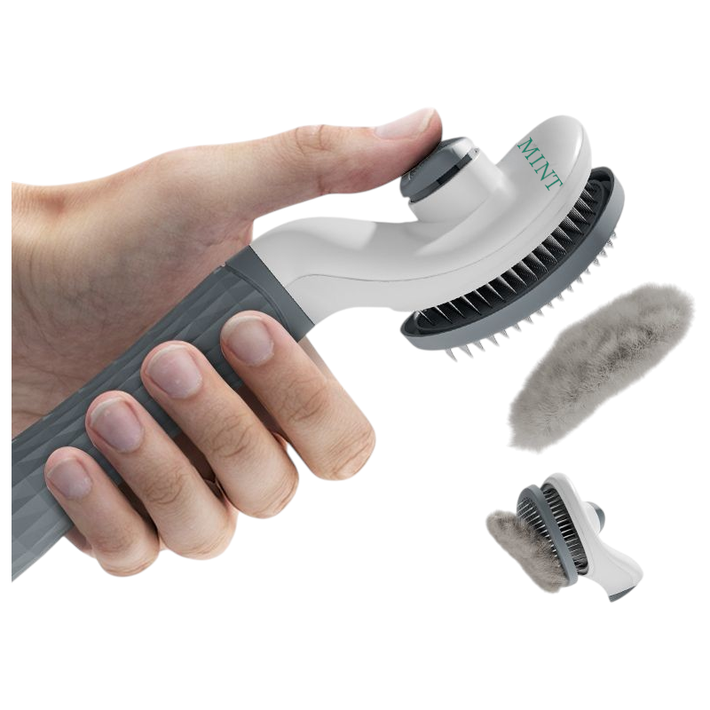 Pet Grooming Brush for Dogs & Cats – Ergonomic Handle, Reduces Shedding, Available in Grey, Blue & Pink