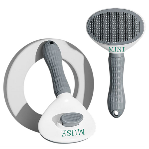 Pet Grooming Brush for Dogs & Cats – Ergonomic Handle, Reduces Shedding, Available in Grey, Blue & Pink