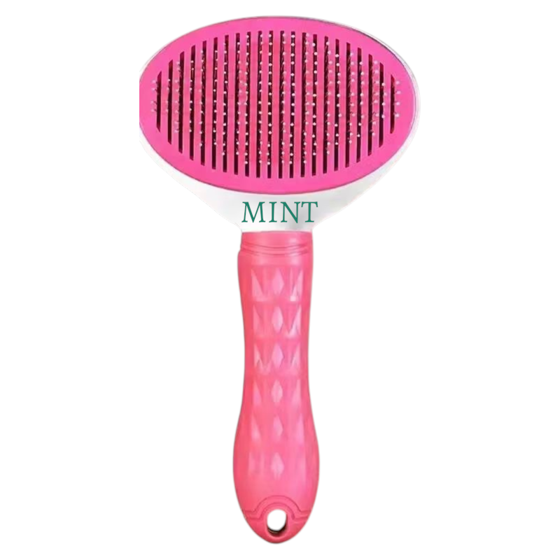 Pet Grooming Brush for Dogs & Cats – Ergonomic Handle, Reduces Shedding, Available in Grey, Blue & Pink