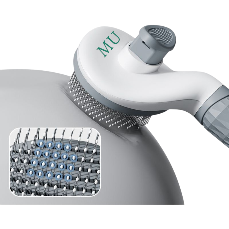 Pet Grooming Brush for Dogs & Cats – Ergonomic Handle, Reduces Shedding, Available in Grey, Blue & Pink
